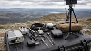 Outdoor field signal testing kit representing beginner predictive modeling