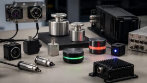 Editorial image of physical signal measurement objects on a clean technical workbench
